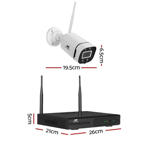 UL - tech Wireless CCTV Security System 8CH NVR 3MP 4 Square Cameras - RnR Galore