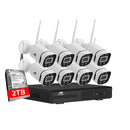 UL - tech Wireless CCTV Security System 8CH NVR 3MP 8 Square Cameras 2TB - RnR Galore