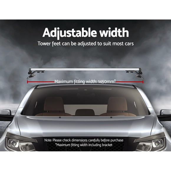 Universal Car Roof Racks Pod Aluminium Cross Bars Brackets 145cm Silver - RnR Galore