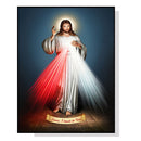 Wall Art 70cmx100cm Jesus Divine Mercy I Trust In You Black Frame Canvas - RnR Galore