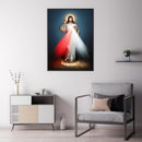 Wall Art 70cmx100cm Jesus Divine Mercy I Trust In You Black Frame Canvas - RnR Galore