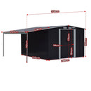 Wallaroo 6x8ft Zinc Steel Garden Shed with Open Storage - Black - RnR Galore