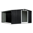 Wallaroo Garden Shed with Semi - Close Storage 6*8FT - Black - RnR Galore