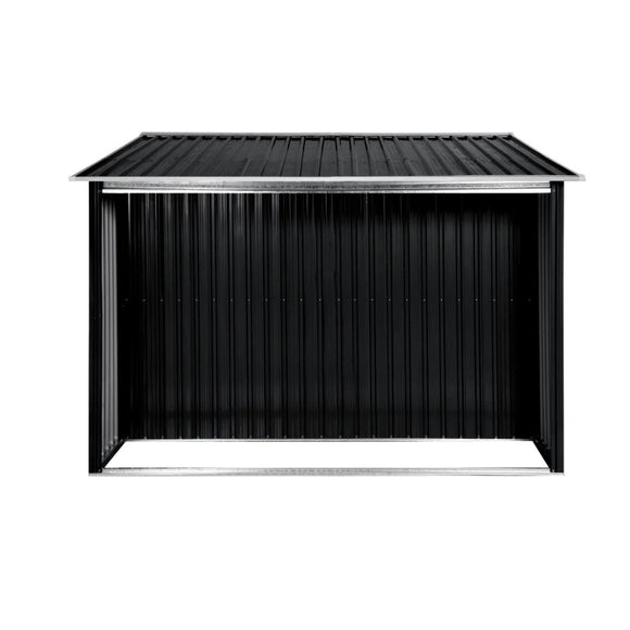 Wallaroo Garden Shed with Semi - Closed Storage 10*8FT - Black - RnR Galore