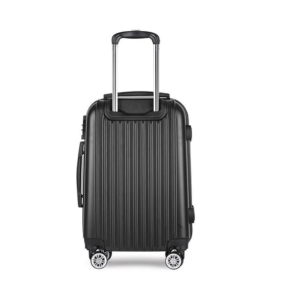 Wanderlite 20" 55cm Luggage Trolley Travel Set Suitcase Carry On Hard Shell Case Sets Lightweight Black - RnR Galore