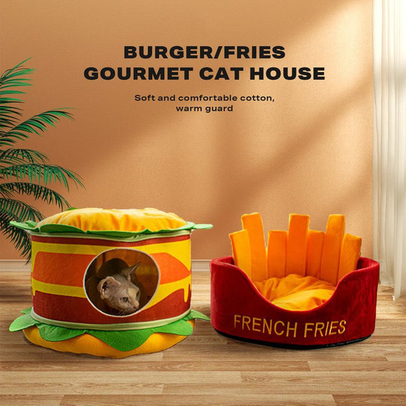 Washable Fries Pet Dog Cat Ded Calming Bed Warm Soft - RnR Galore
