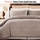 Weaves Coffee Easy Care Quilt Cover Set King - RnR Galore