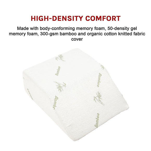 Wedge Elevation Pillow Cool Gel Memory Foam Leg Raiser Support Cushion - RnR Galore