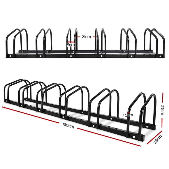 Weisshorn 6 Bike Stand Rack Bicycle Storage Floor Parking Holder Cycling Black - RnR Galore