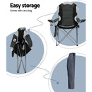 Weisshorn Camping Folding Chair Portable Outdoor Hiking Fishing Picnic Grey 2pcs - RnR Galore