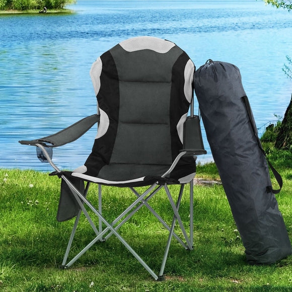 Weisshorn Camping Folding Chair Portable Outdoor Hiking Fishing Picnic Grey 2pcs - RnR Galore