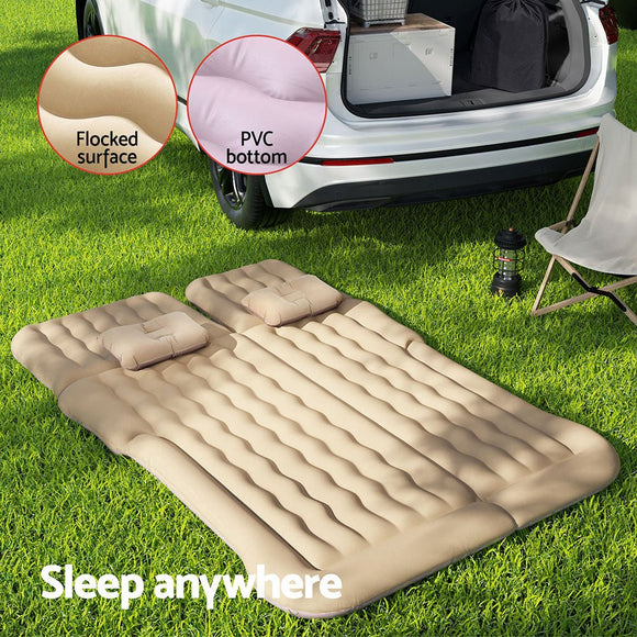 Weisshorn Car Mattress 175x130 Inflatable SUV Back Seat Camping Bed Beige - RnR Galore