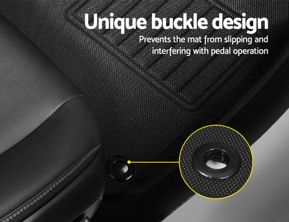 Weisshorn Car Rubber Floor Mats Compatible For Toyota Hilux Dual Cab 2015 - 2022 - RnR Galore