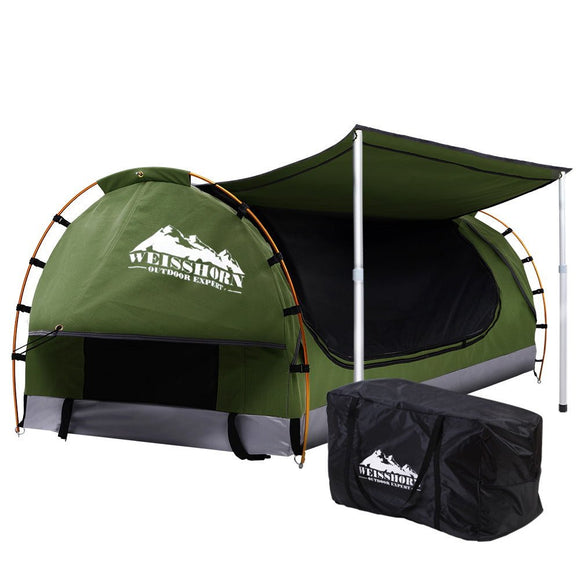 Weisshorn Double Swag Camping Swags Canvas Free Standing Dome Tent Celadon - RnR Galore