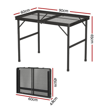 Weisshorn Folding Camping Table 90CM Portable Outdoor Picnic BBQ Aluminium Desk - RnR Galore