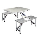 Weisshorn Folding Camping Table Outdoor Picnic BBQ With 2 Bench Chairs Set - RnR Galore