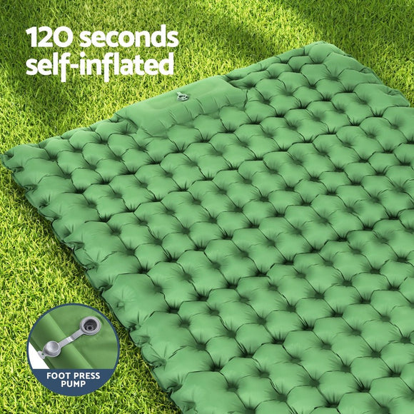 Weisshorn Self Inflating Mattress Camping Sleeping Mat Air Bed Pad Double Pillow - RnR Galore