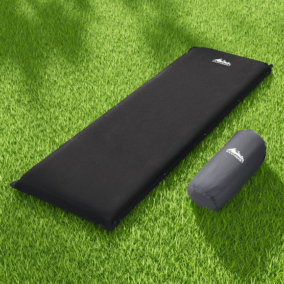 Weisshorn Self Inflating Mattress Camping Sleeping Mat Air Bed Pad Single Black - RnR Galore