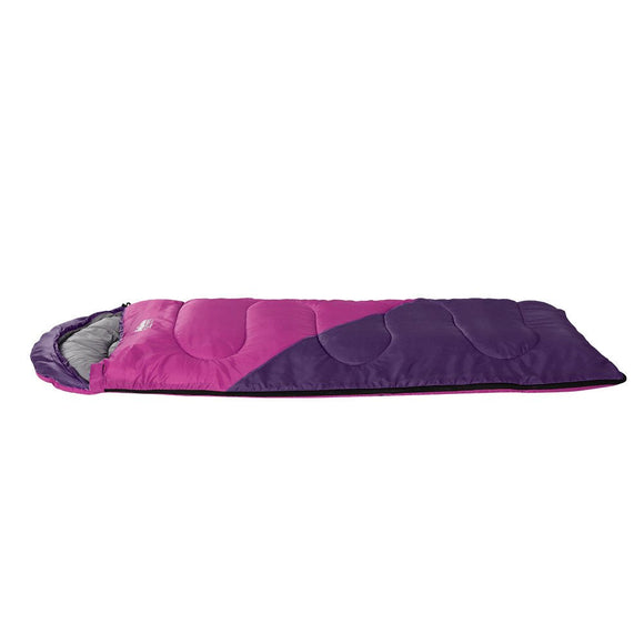Weisshorn Sleeping Bag Kids Single 172cm Thermal Camping Hiking Pink - RnR Galore