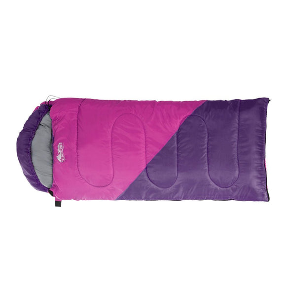 Weisshorn Sleeping Bag Kids Single 172cm Thermal Camping Hiking Pink - RnR Galore