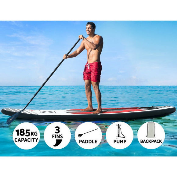 Weisshorn Stand Up Paddle Board 11ft Inflatable SUP Surfboard Paddleboard Kayak Surf Black - RnR Galore