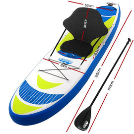 Weisshorn Stand Up Paddle Board 11ft Inflatable SUP Surfboard Paddleboard Kayak Surf Yellow - RnR Galore