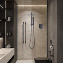 WELS 8" Rain Shower Head Set Square Dual Heads Faucet High Pressure With Mixer - RnR Galore
