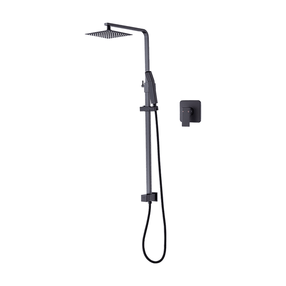 WELS 8" Rain Shower Head Set Square Dual Heads Faucet High Pressure With Mixer - RnR Galore
