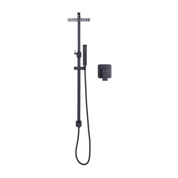 WELS 8" Rain Shower Head Set Square Dual Heads Faucet High Pressure With Mixer - RnR Galore