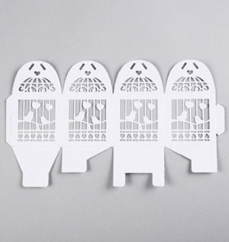 White Dove Bird Heart Wedding Bomboniere Favor Lolly Gift Card Box - 10 Pack - RnR Galore