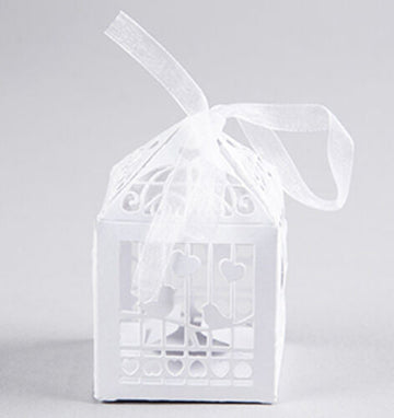 White Dove Bird Heart Wedding Bomboniere Favor Lolly Gift Card Box - 10 Pack - RnR Galore