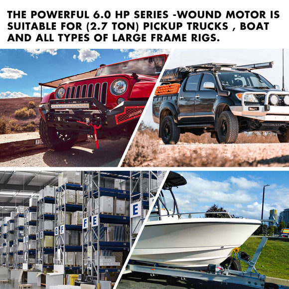 X - BULL 12000LBS Electric Winch 12V 4x4 synthetic rope 4WD Car with winch mounting plate - RnR Galore