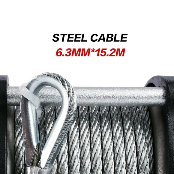 X - BULL Electric Winch 12V 5000LBS Wireless 15.2M Steel Cable ATV UTV 4WD Boat - RnR Galore