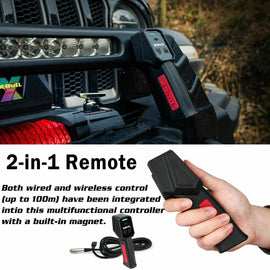 X - BULL Electric Winch 12V Synthetic Rope Wireless 14500LB Remote 4X4 4WD Boat - RnR Galore