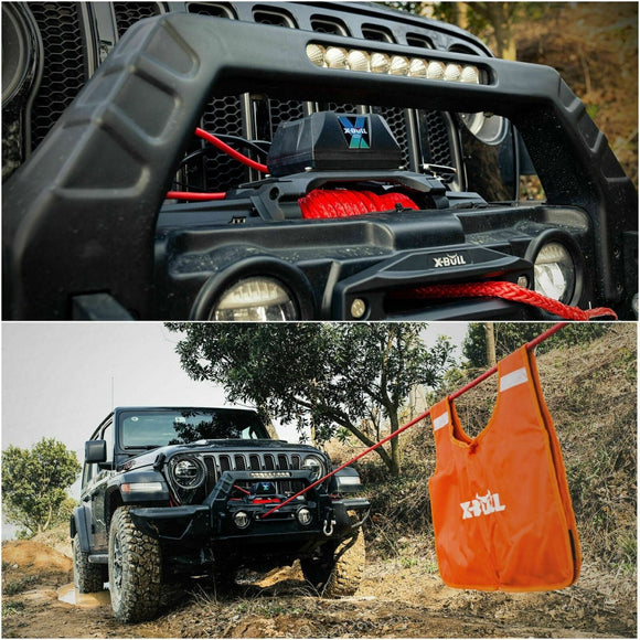 X - BULL Electric Winch 12V Synthetic Rope Wireless 14500LB Remote 4X4 4WD Boat - RnR Galore