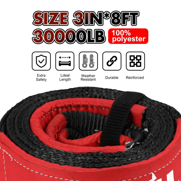 X - BULL Recovery Kit Kinetic Recovery Rope With 2PCS Recovery Tracks Gen2.0 Red - RnR Galore