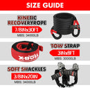 X - BULL Recovery Kit Kinetic Recovery Rope With Hitch Receiver 5T Recovery Receiver - RnR Galore
