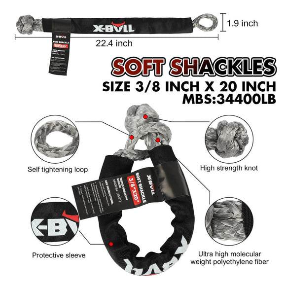 X - BULL Recovery Kit Kinetic Recovery Rope With Hitch Receiver 5T Recovery Receiver - RnR Galore