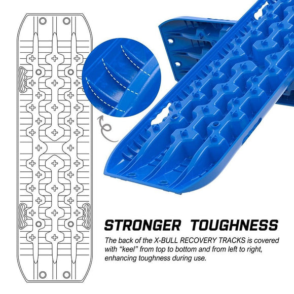 X - BULL Recovery tracks kit Boards 4WD strap mounting 4x4 Sand Snow Car qrange GEN3.0 6pcs blue - RnR Galore