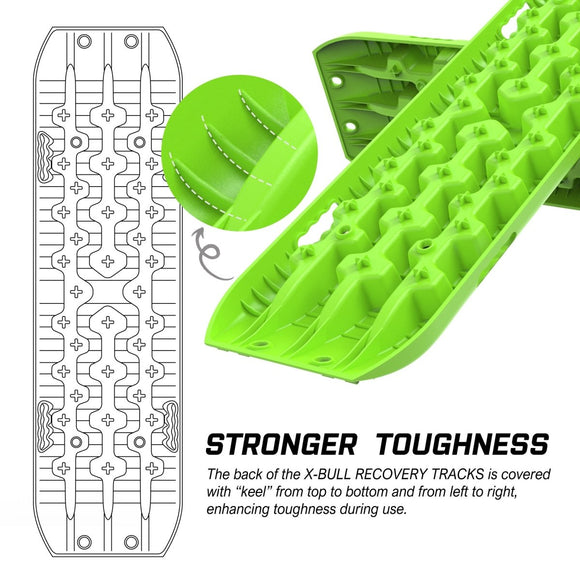 X - BULL Recovery tracks kit Boards Sand Mud Trucks 6pcs strap mounting 4x4 Sand Snow Car green GEN3.0 - RnR Galore