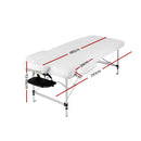 Zenses Massage Table 70cm 3 Fold Aluminium Beauty Bed Portable Therapy Black - RnR Galore