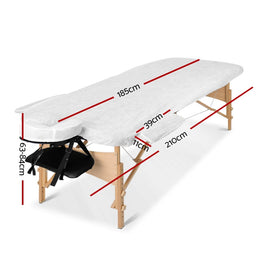 Zenses Massage Table 70cm 3 Fold Wooden Portable Beauty Therapy Bed Waxing Black - RnR Galore