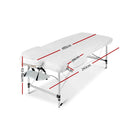 Zenses Massage Table 75cm 2 Fold Aluminium Massage Bed Portable Beauty Therapy White - RnR Galore