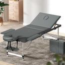 Zenses Massage Table 75cm 3 Fold Aluminium Beauty Bed Portable Therapy Grey - RnR Galore