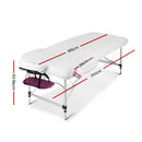 Zenses Massage Table 75cm 3 Fold Aluminium Beauty Bed Portable Therapy Violet - RnR Galore