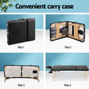 Zenses Massage Table 75cm 3 Fold Wooden Portable Beauty Therapy Bed Waxing Black - RnR Galore