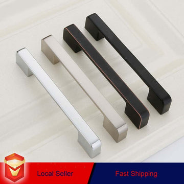 Zinc Kitchen Cabinet Handles Drawer Bar Handle Pull brushed silver color hole to hole size 128mm - RnR Galore